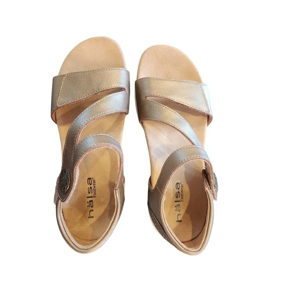Hälsa Women's Comfort Walking Sandals Excellent Cond. Gold 7.5